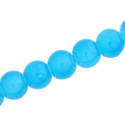 12 MM ROUND GLASS BEADS AQUA - 67 PCS