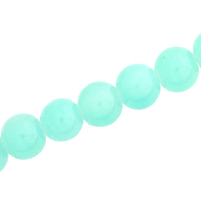 12 MM ROUND GLASS BEADS MINT - 67 PCS