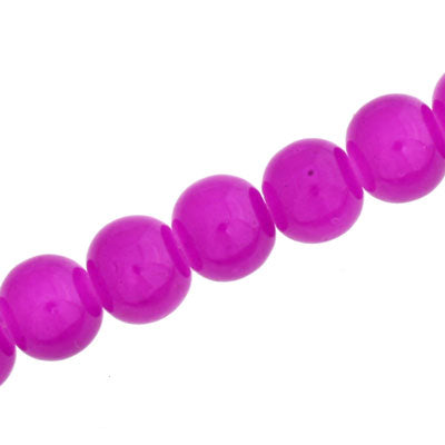 12 MM ROUND GLASS BEADS PINK - 67 PCS