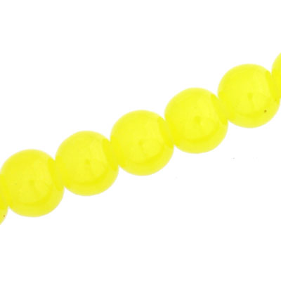 12 MM ROUND GLASS BEADS YELLOW - 67 PCS