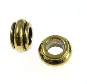 10 MM (5 MM HOLE) GOLD BEADS - 20 PCS