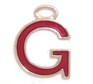 16mm G red enamel charm