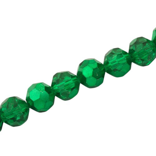 10 MM FACETED ROUND BEADS APPROX 34/PCS - CRYSTAL METALLIC GREEN