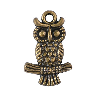 19 MM ANTIQUE OWL CHARM - 12 PCS