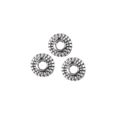 5 MM SILVER DISC SPACER BEADS - APPROX 100 PCS
