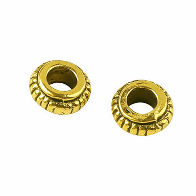 7 MM (WITH 3.5 MM HOLE) GOLD BEADS - 20 PCS