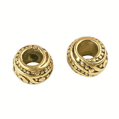10 X 6 MM (WITH 5 MM HOLE) GOLD BEADS - 8 PCS