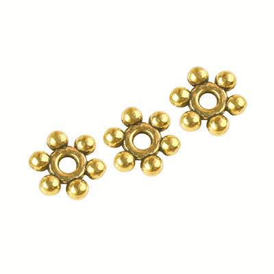 7 MM GOLD DAISY SPACERS - APPROX 80 PCS