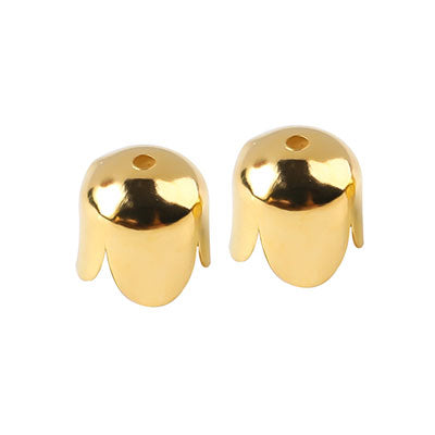 9 Mm Gold Bead Caps - 30 Pcs | All About Beads