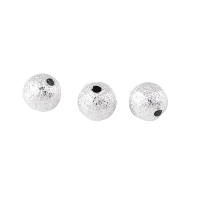 8 MM SILVER STARDUST BEADS - 20 PCS