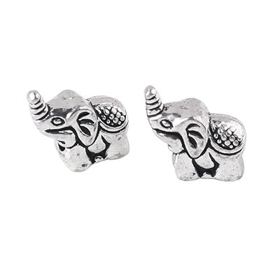 10 MM SILVER ELEPHANT BEADS - 12 PCS