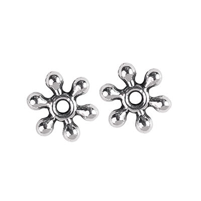 7 MM SILVER DAISY SPACERS - 58 PCS