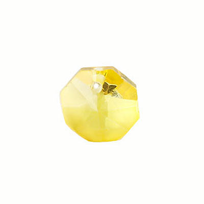 10 MM 1 HOLE YELLOW CRYSTAL OCTAGONS - 10 PCS