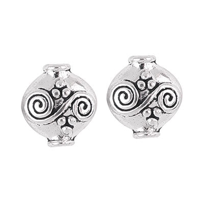 13 X 12 MM SILVER BEADS - 10 PCS