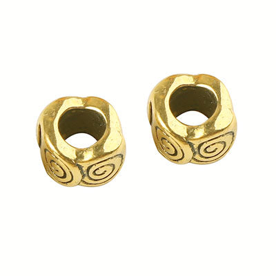 8 MM (5 MM HOLE) GOLD BEADS - 20 PCS