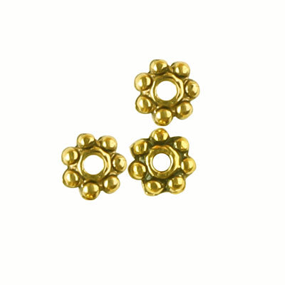 4 MM GOLD DAISY SPACERS - APPROX 200 PCS