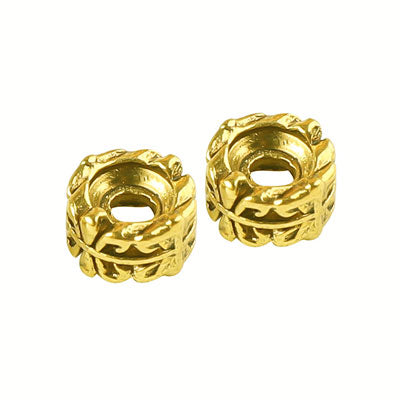 7 MM (3 MM HOLE) GOLD BEADS - 25 PCS