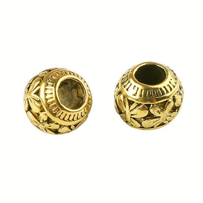 10 MM (5 MM HOLE) GOLD BEADS - 4 PCS