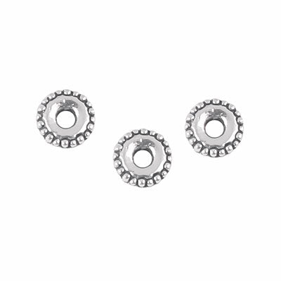 6 X 1.5 MM SILVER DISC BEADS - APPROX 100 PCS