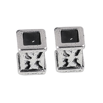 10 X 7 MM (4.5 MM HOLE) SILVER BEADS - 20 PCS