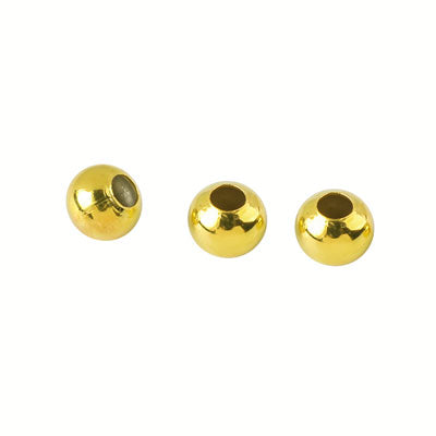 8 MM GOLD BEAD 3 MM HOLE - 26/PCS