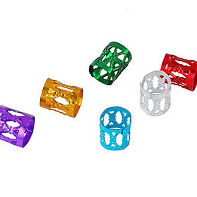 9 X 7 MM ADJUSTABLE HAIR BEADS MIX COLOURS - 50 PCS