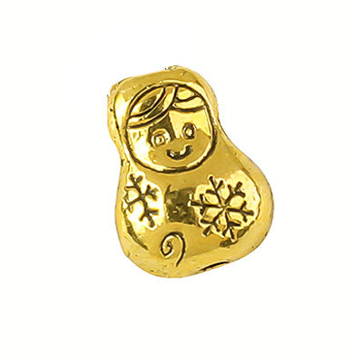 10 MM GOLD RUSSIAN DOLL BEADS - 20 PCS