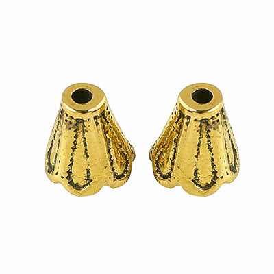 10 MM GOLD BEAD CAPS - 10 PCS