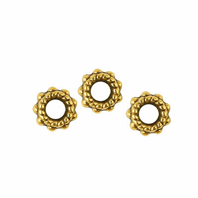 6 MM GOLD SPACER BEADS - APPROX 90 PCS