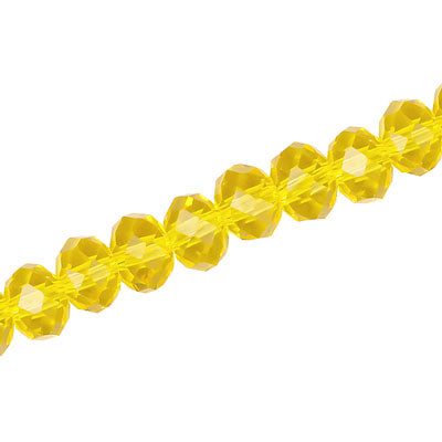 10 X 8 MM CRYSTAL RONDELLE BEADS YELLOW - APPROX 72 / PCS