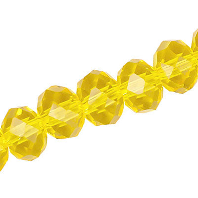 17 X 13 MM CRYSTAL RONDELLE BEADS YELLOW - APPROX 24 / PCS