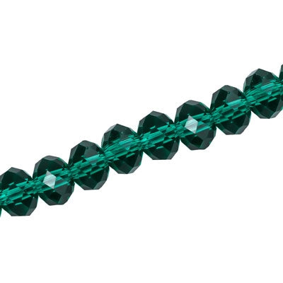 10 X 8 MM CRYSTAL RONDELLE  BEADS TEAL - APPROX 72 / PCS