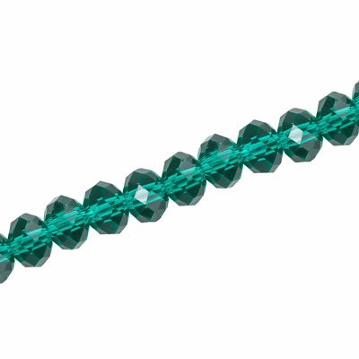 8 X 6 MM CRYSTAL RONDELLE BEADS TEAL - APPROX 72 / PCS