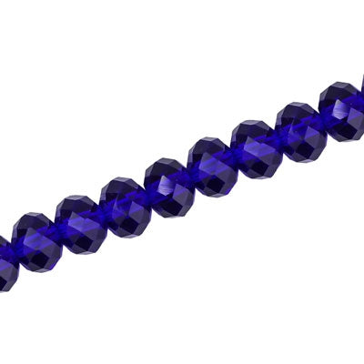 10 X 8 MM CRYSTAL RONDELLE  BEADS ROYAL BLUE - APPROX 72 / PCS