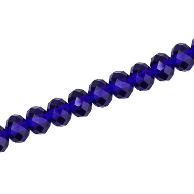 6 X 4 MM CRYSTAL RONDELLE BEADS ROYAL BLUE - APPROX 100 / PCS