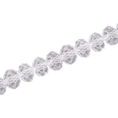 10 X 8 MM CRYSTAL RONDELLE BEADS CLEAR - APPROX 72 / PCS