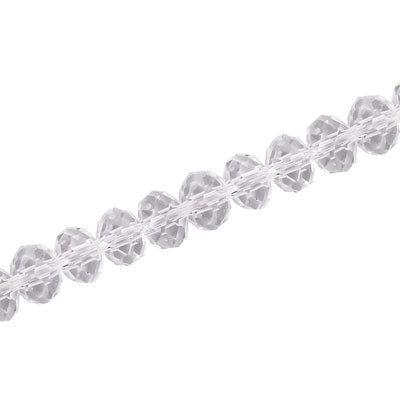 8 X 6 MM CRYSTAL RONDELLE BEADS CLEAR - APPROX 72 / PCS