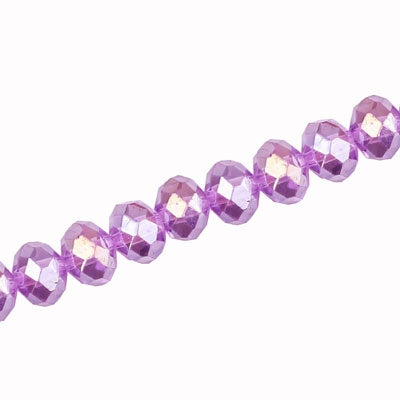 10 X 8 MM CRYSTAL RONDELLE BEADS PURPLE AB - APPROX 72 / PCS