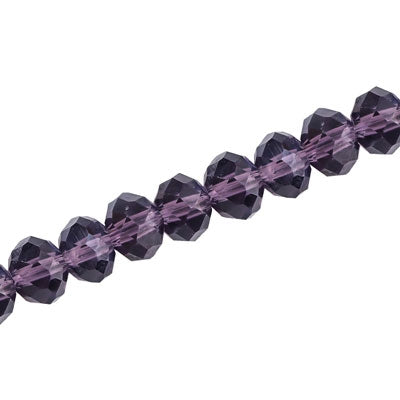 10 X 8 MM CRYSTAL RONDELLE BEADS AMETHYST - APPROX 72 / PCS