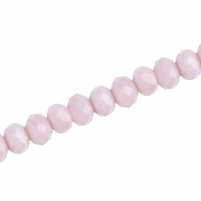 8 X 6 MM CRYSTAL RONDELLE BEADS OPAQUE DUSTY PINK - 72 PCS