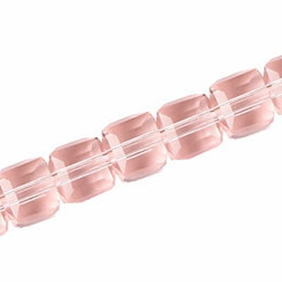 10 MM CRYSTAL CUBE BEADS PINK - 80 PCS