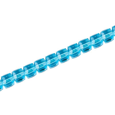 4 MM CRYSTAL CUBE BEADS AQUA - 100 PCS