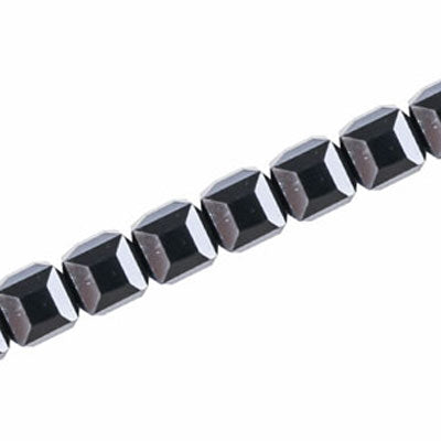 8 MM CRYSTAL CUBE BEADS HEMATITE - 100 PCS