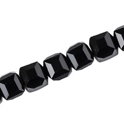 10 MM CRYSTAL CUBE BEADS BLACK - 80 PCS