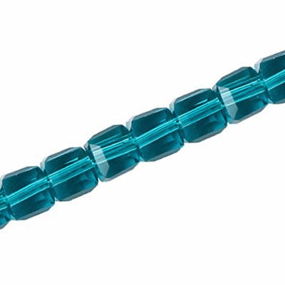 8 MM CRYSTAL CUBE BEADS BLUE ZIRCON - 100 PCS