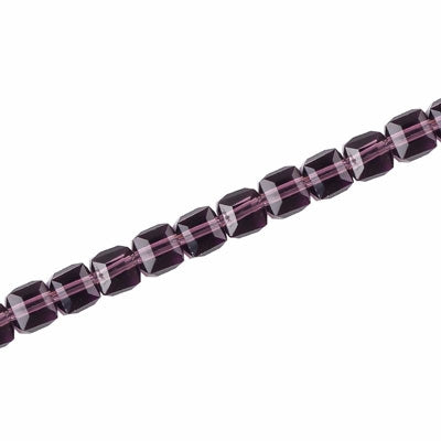 4 MM CRYSTAL CUBE BEADS AMETHYST - 100 PCS