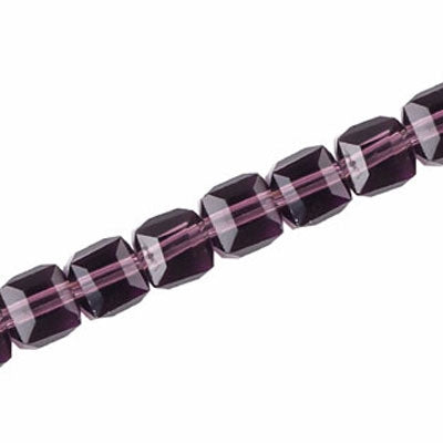 8 MM CRYSTAL CUBE BEADS AMETHYST - 100 PCS