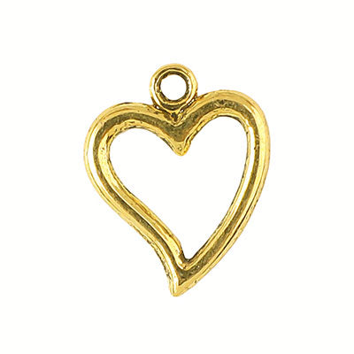 HEART CHARM 18 MM GOLD - 12 PCS