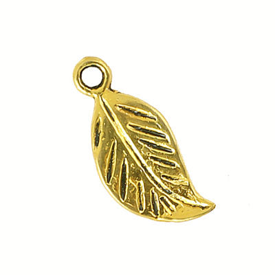 LEAF CHARM 17 MM GOLD - 20 PCS