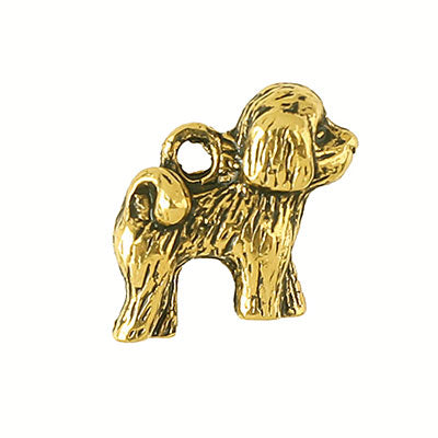DOG CHARM 14 MM GOLD - 10 PCS